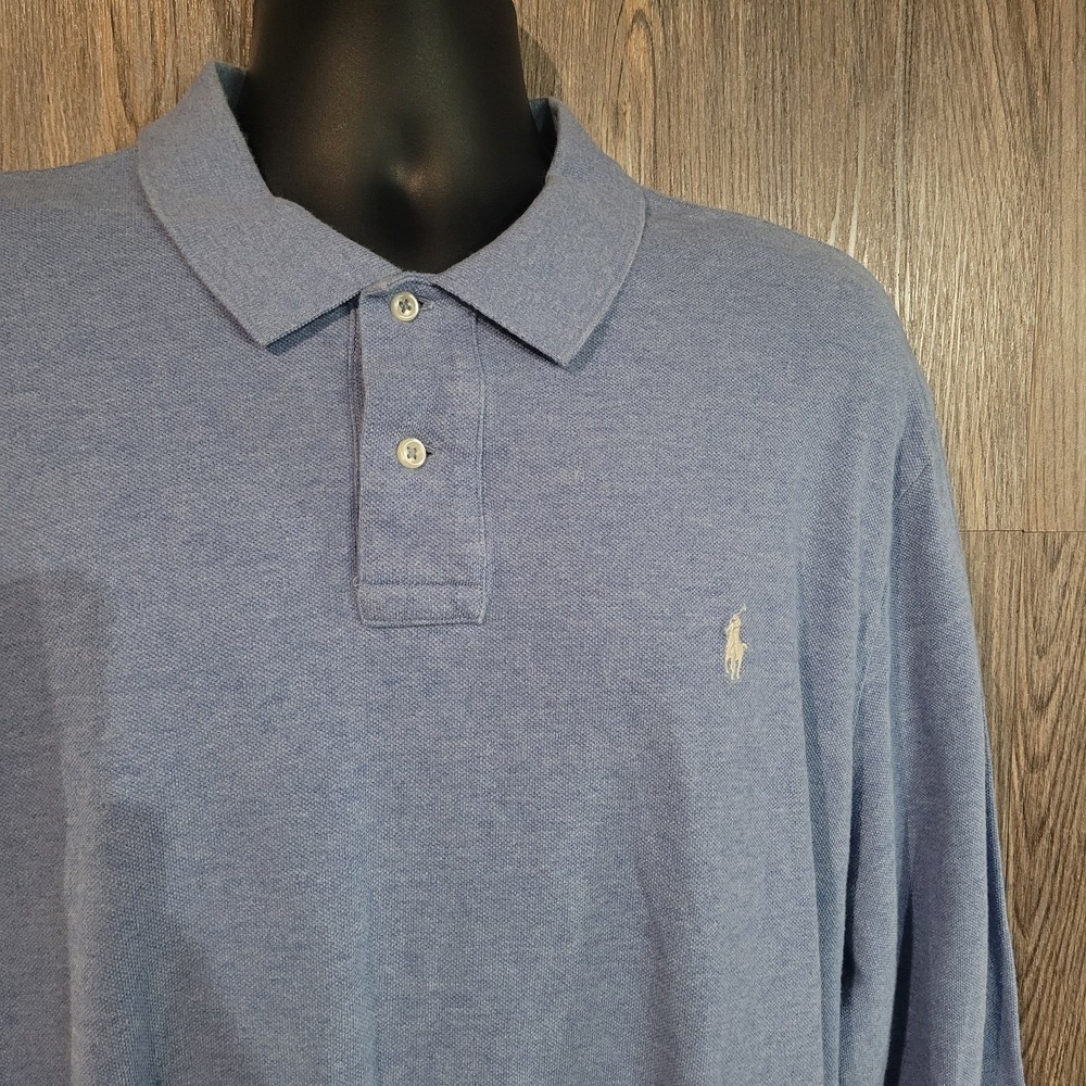 Polo Ralph Lauren XXL 2XL Long Sleeve Light Blue Classic Fit 100% Cotton Pony